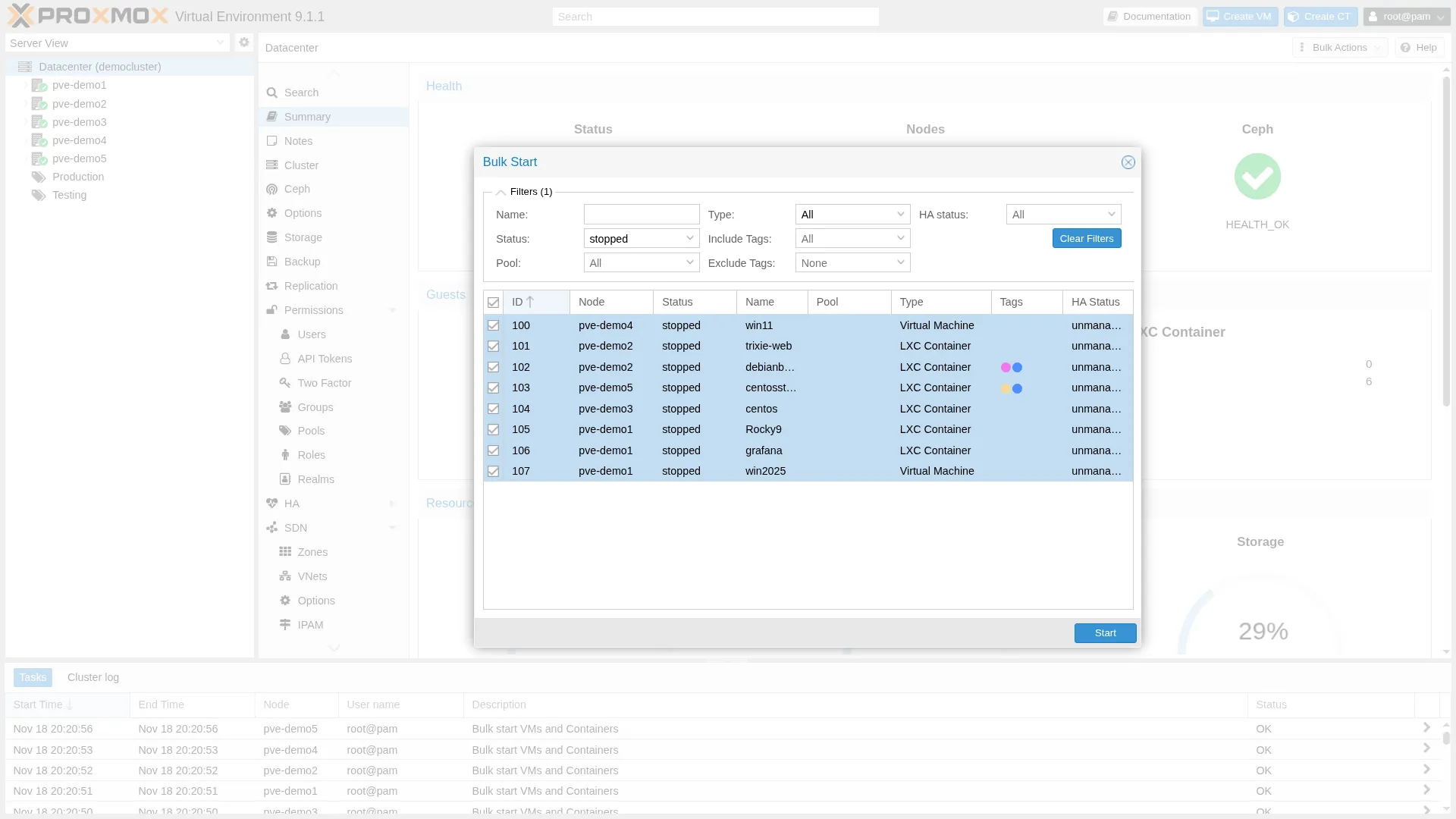 Proxmox Bulk Actions