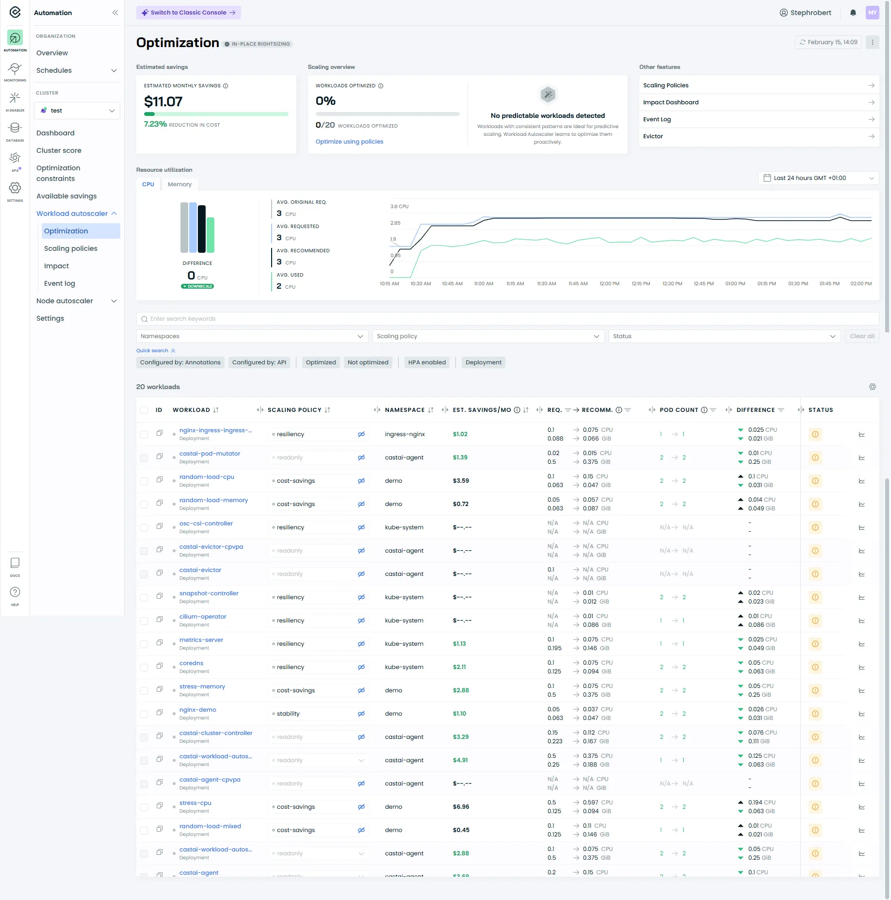 console nodes autoscaler