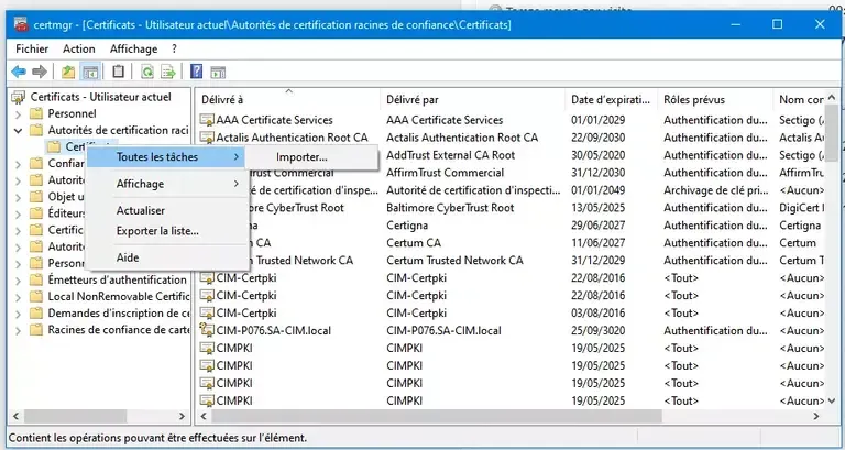 mkcert certificat windows