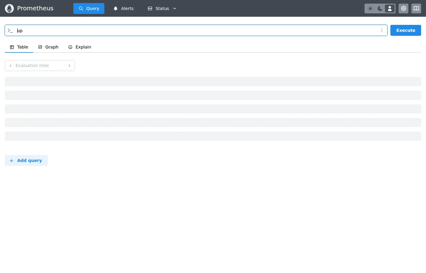 Interface PromQL de Prometheus