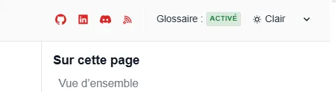 Toggle pour activer/désactiver le glossaire